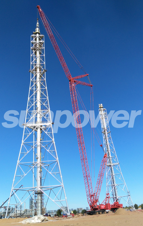 千亿球友会高科“鄂尔多斯中天合创全厂火炬项目”高架火炬顺利封顶